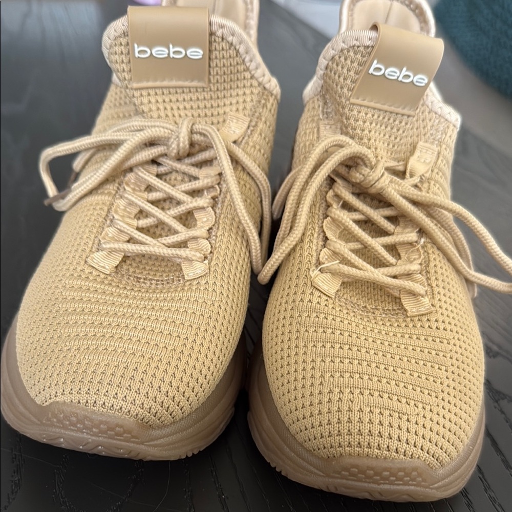 Bebe Men's Beige Knit Sneakers